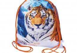 Новогодний подарок «Рюкзак Тигр Снежный на завязках», фото 2