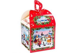 Новогодняя упаковка «Куб Винтаж» 1200-1500 г.